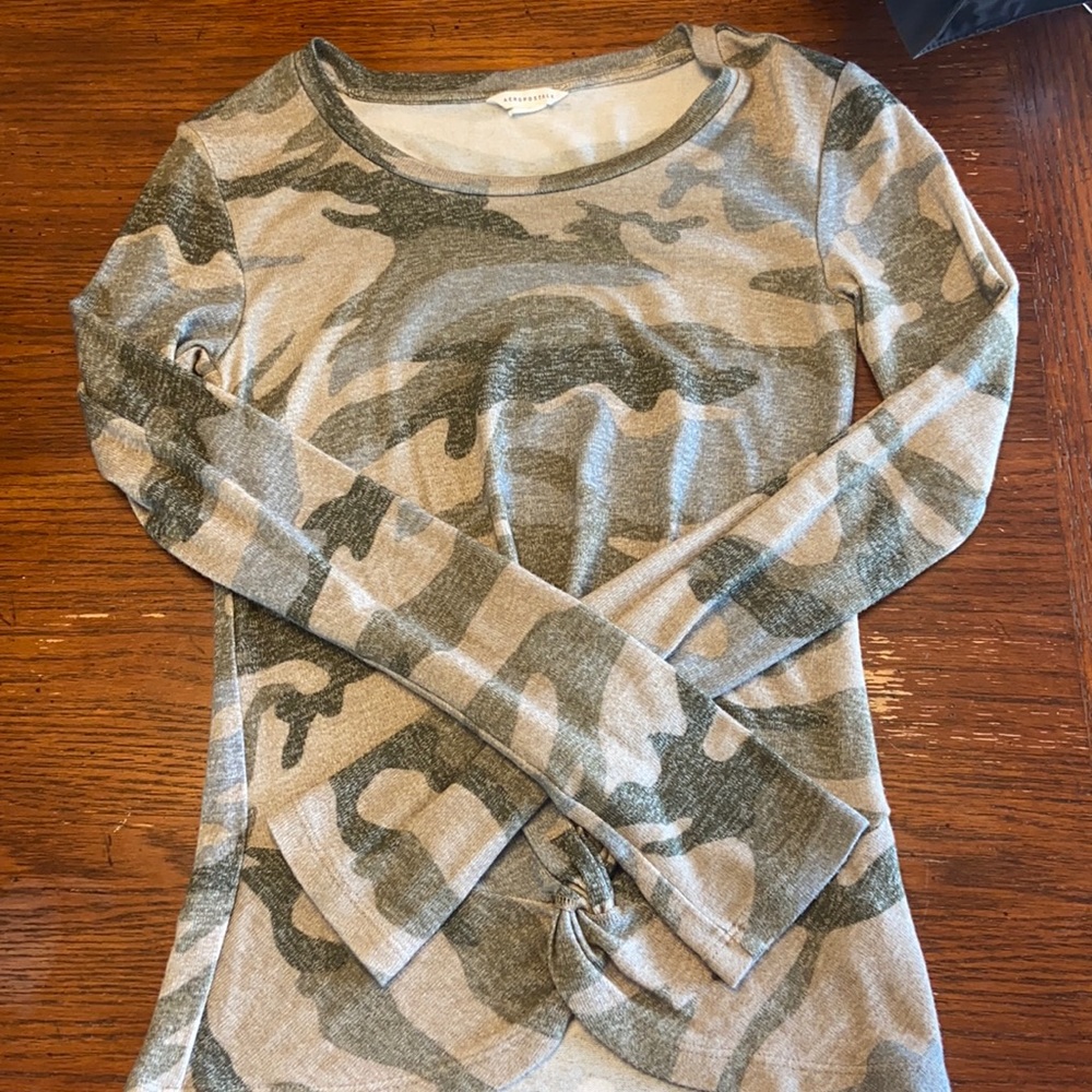 Aeropostale camp long sleeve tee w/ knot